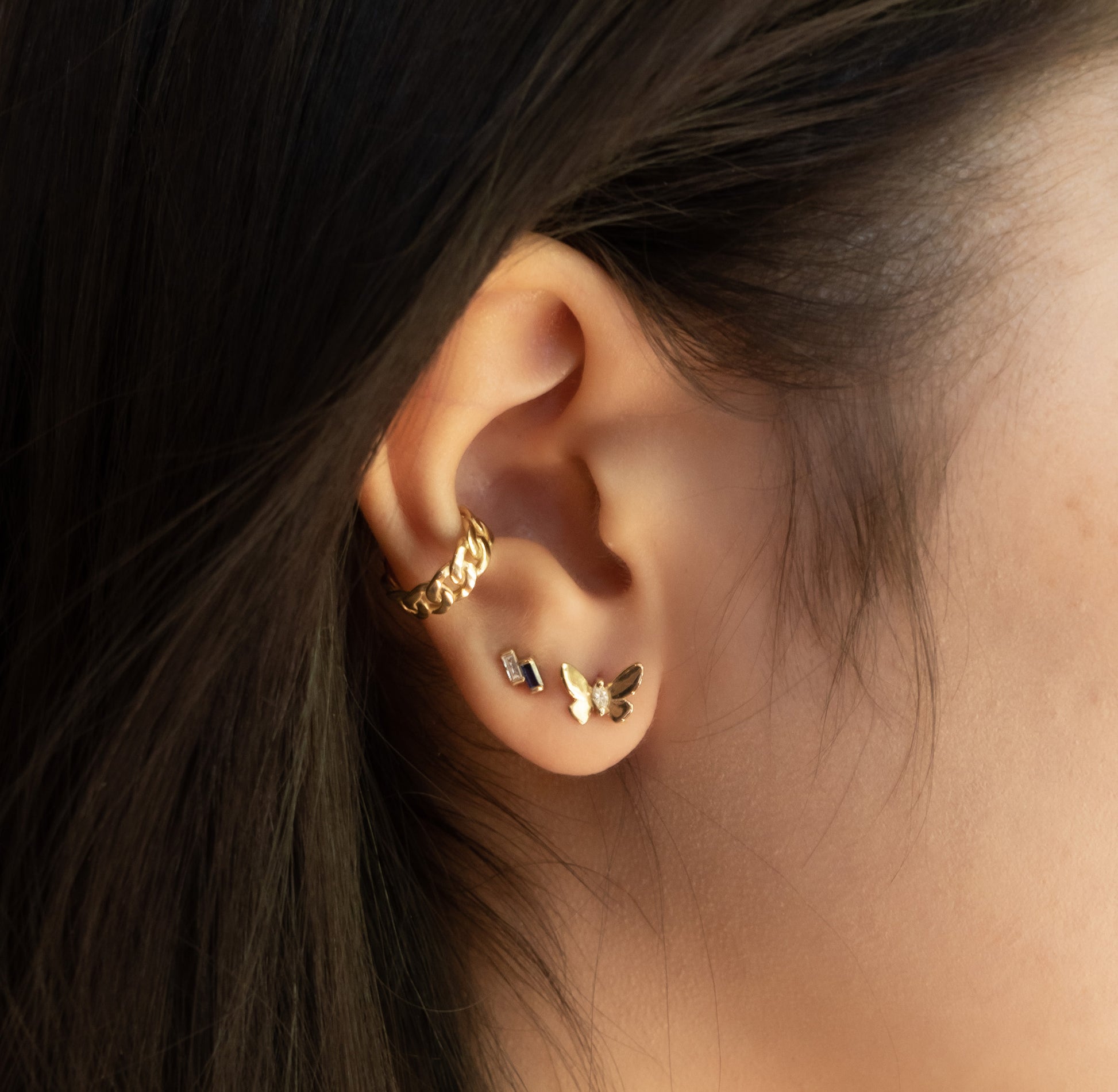 Butterfly Diamond Earring - 14K Yellow Gold - Futaba Hayashi