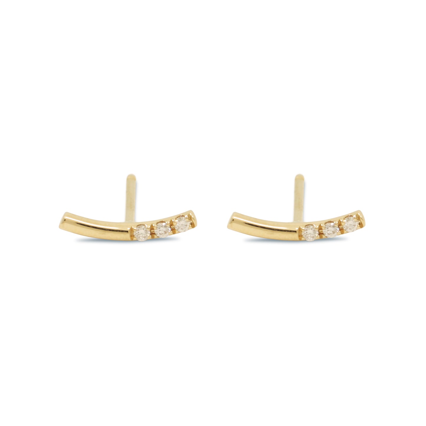 Balance Curved Bar Earring - 14K Yellow Gold - Futaba Hayashi