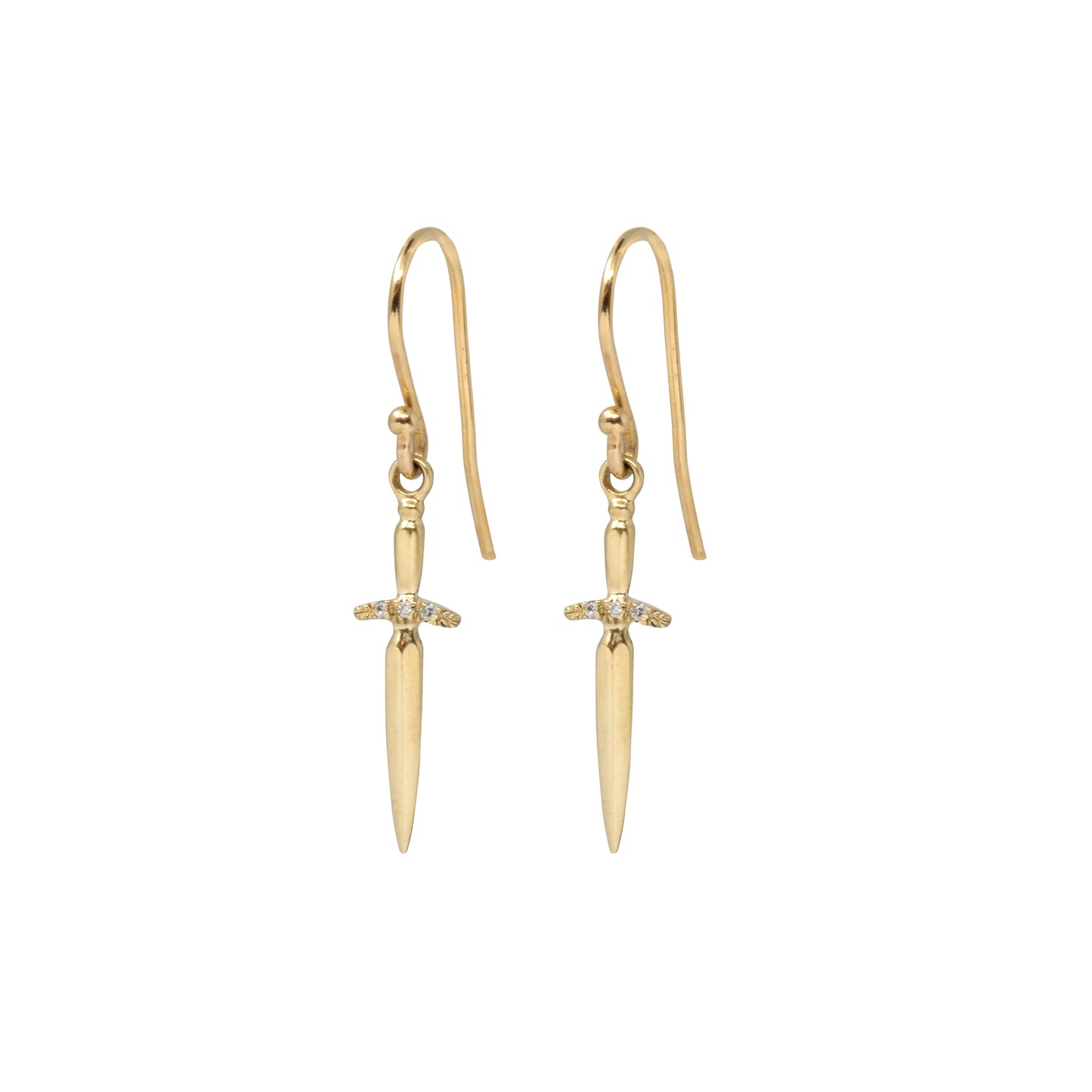 Diamond Dagger Earring - 14k Yellow Gold - Futaba Hayashi