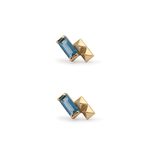 Debbie Counterbalance Baguette Topaz Earring - 14k Yellow Gold