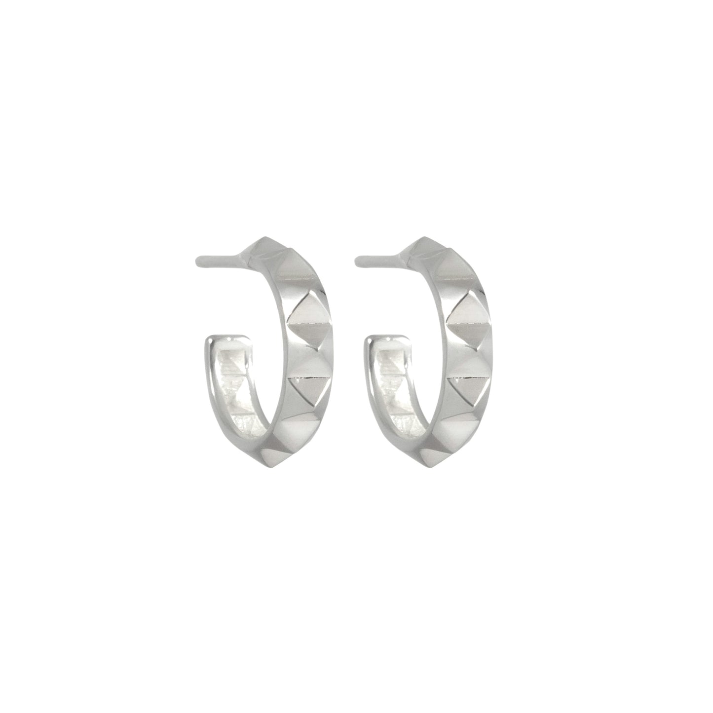 Debbie Bold Hoop Earring - Pyramid Spike Hoop Earring Sterling Silver - Futaba Hayashi