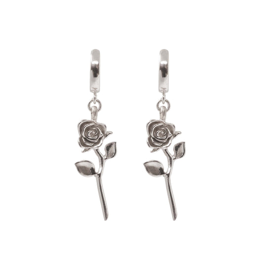 Devotion Rose Hoop Earring - Sterling Silver - Futaba Hayashi