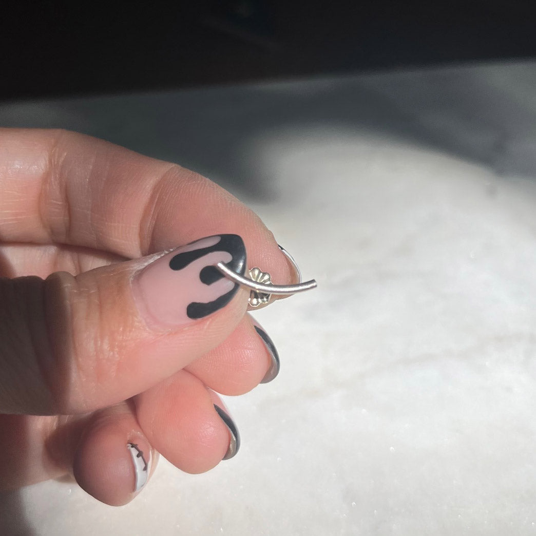 Curbed Bar Earring in Sterling Silver - Futaba Hayashi