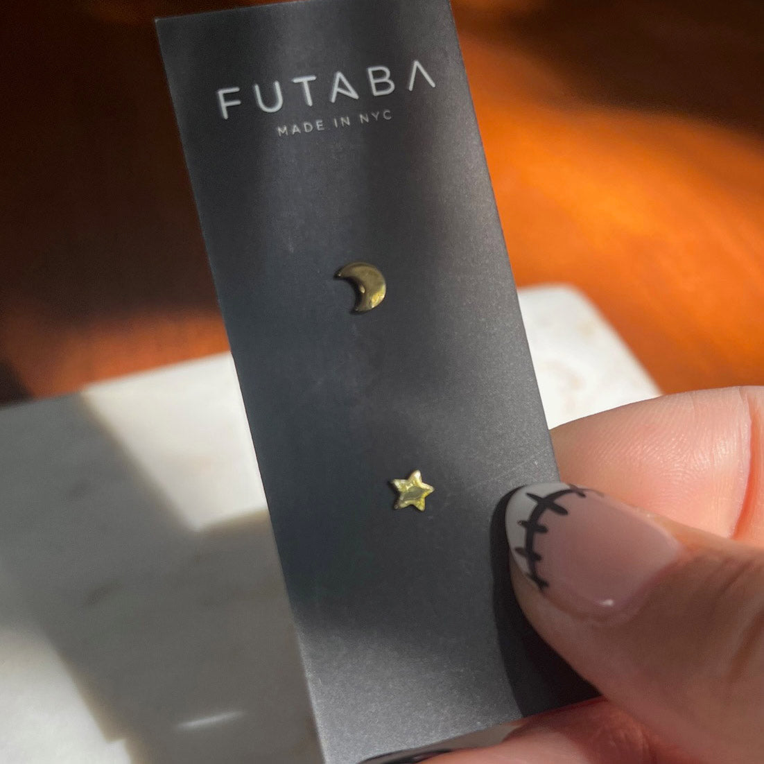 Star and Moon Earring - 14K Yellow Gold - Futaba Hayashi