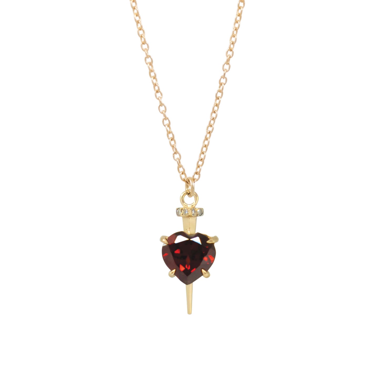 Nail Through The Heart Necklace with Garnet - Futaba Hayashi