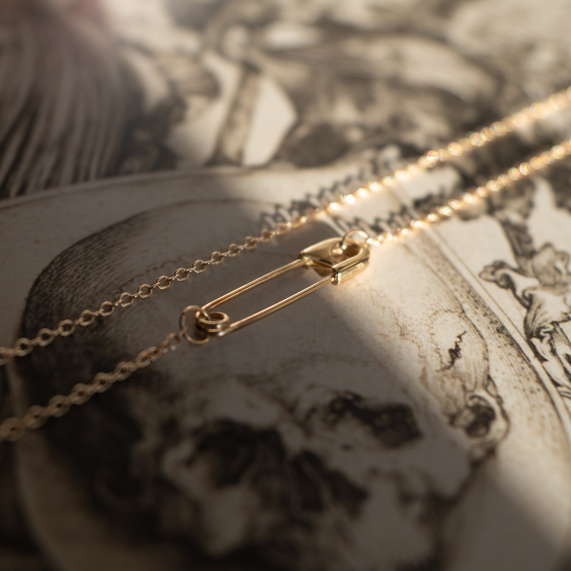 Safety Pin Necklace - 14k yellow gold - Futaba Hayashi