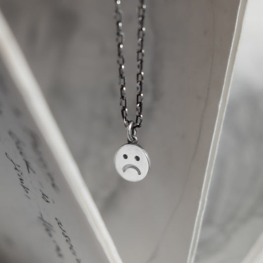 Sad Face Pendant(Charm Only) - Sterling Silver - Futaba Hayashi