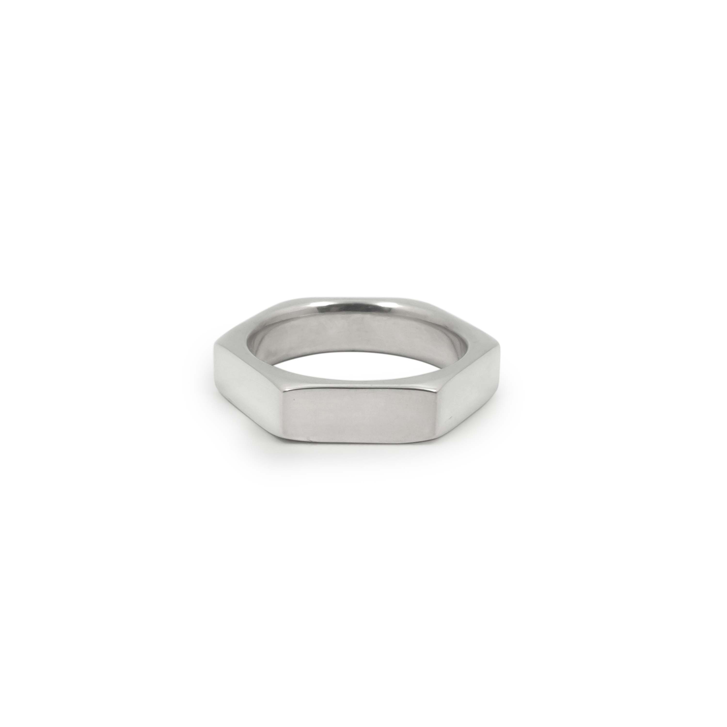 Hex Ring Medium - Sterling Silver