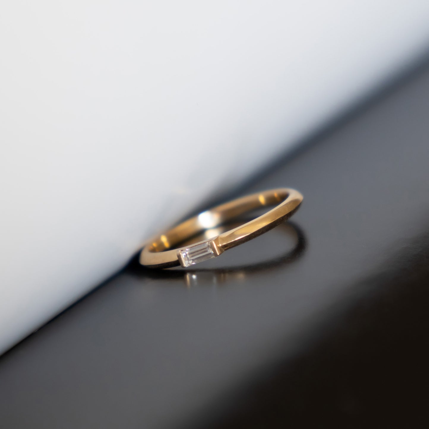 Knife Edge Baguette Diamond Ring - 14k yellow gold - Futaba Hayashi