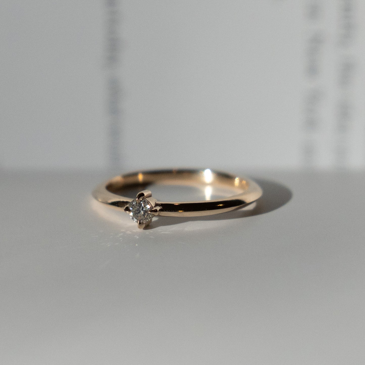 Knife Edge Solitaire Ring - 14k yellow gold - Futaba Hayashi