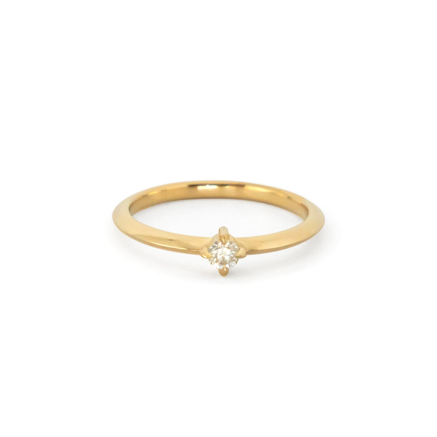 Knife Edge Solitaire Ring - 14k yellow gold - Futaba Hayashi