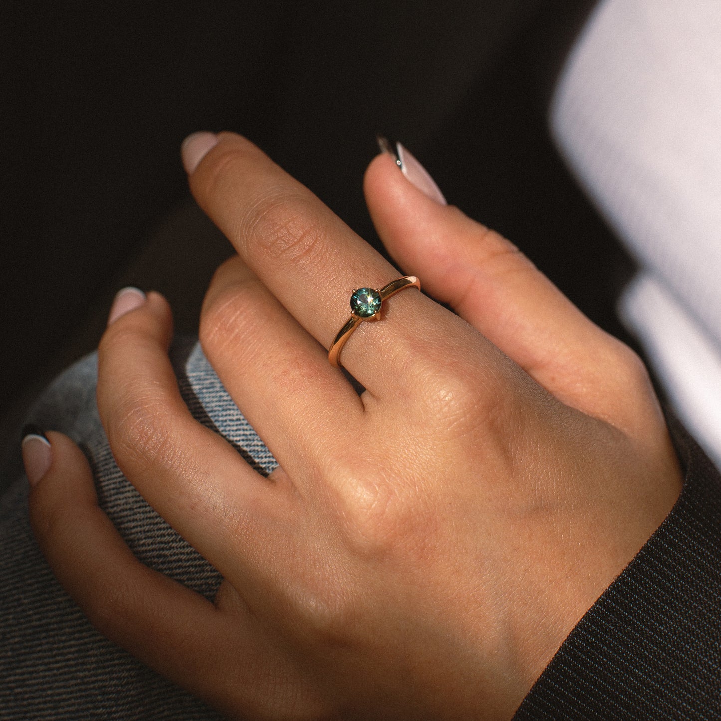 Knife Edge Sapphire Ring - 14k yellow gold - Futaba Hayashi