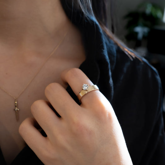 Sunrise Diamond Ring - 14k yellow gold - Futaba Hayashi