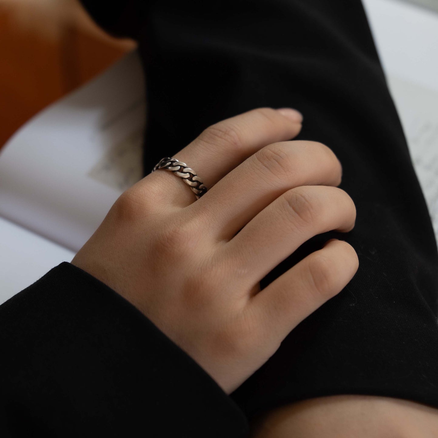 Havana - Cuban Chain Ring in Sterling Silver - Futaba Hayashi