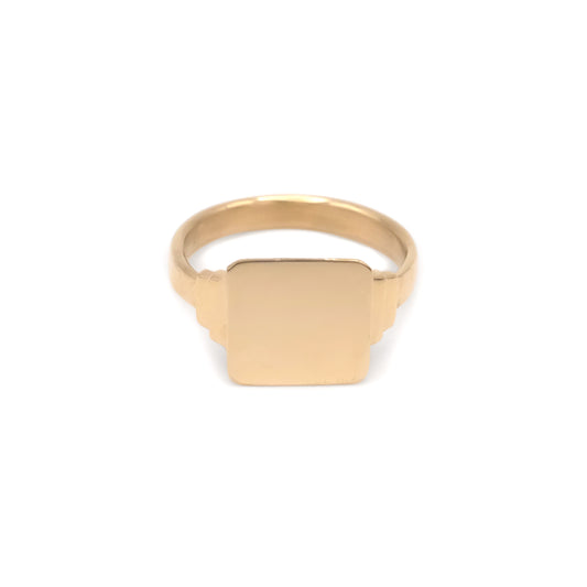 Keepsake Square Signet Ring - 14k yellow gold