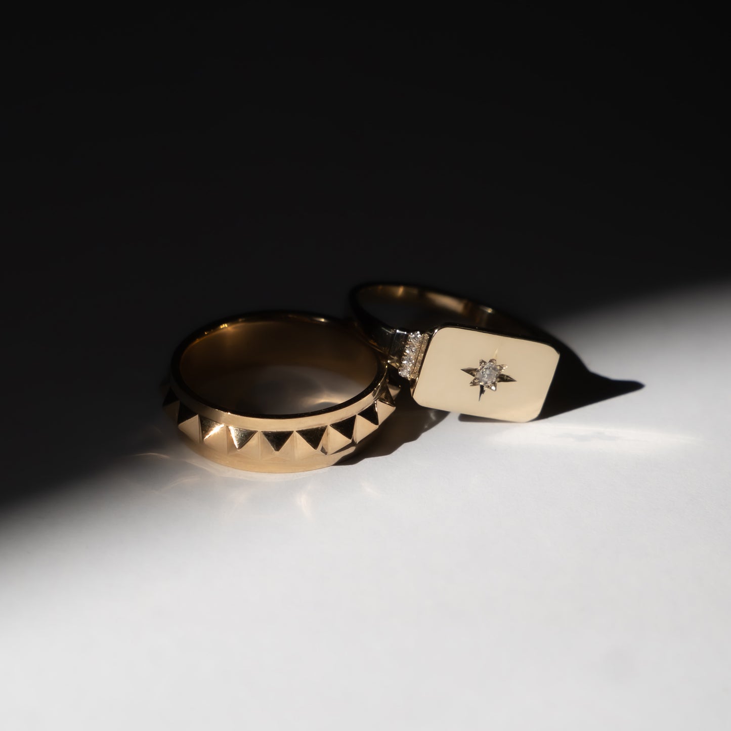 Keepsake North Star Signet Ring Rectangle - 14k yellow gold
