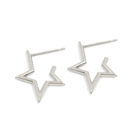 Stella Earring - Star Open Hoop Earring Sterling Silver - Futaba Hayashi