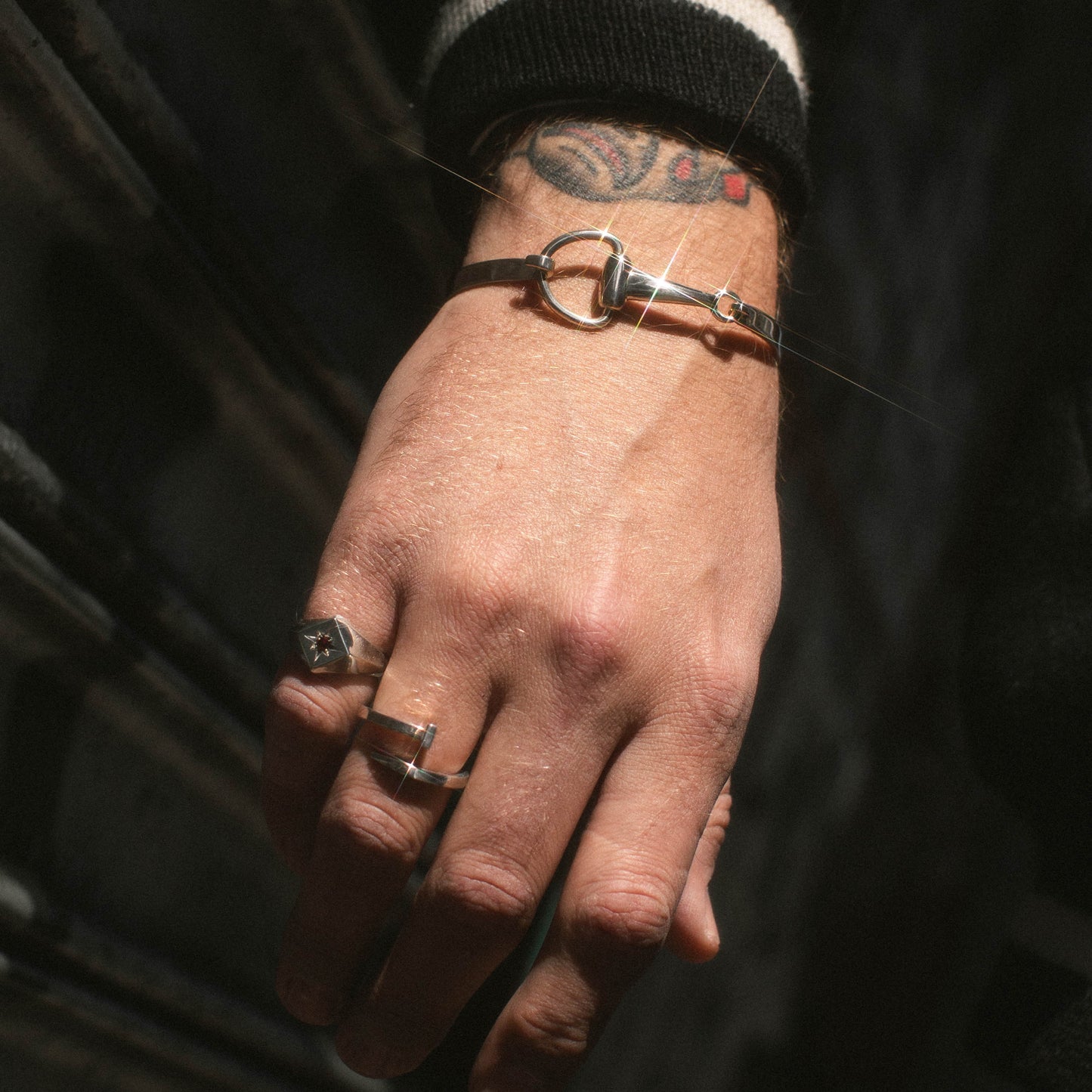 Snaffle Bit Bracelet Large - Sterling Silver