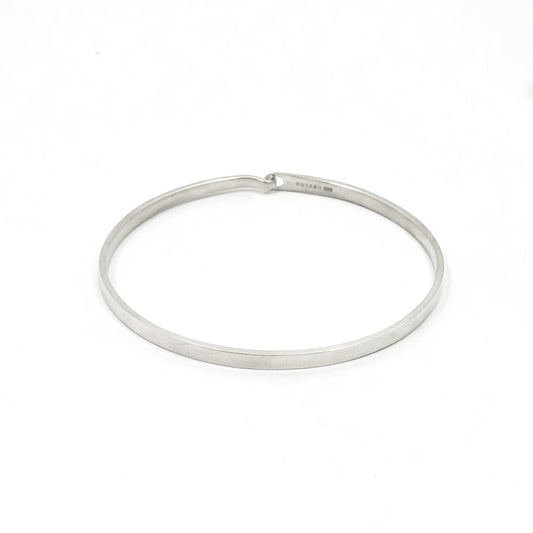 Minimalist Band Bracelet Skinny Flat - Sterling Silver - Futaba Hayashi