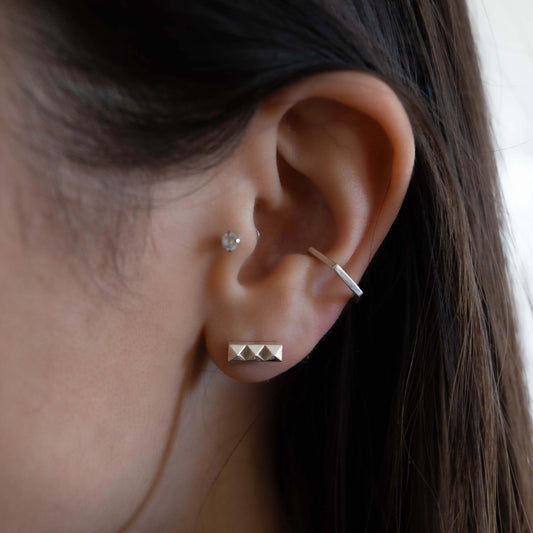 Debbie Bar Stud Earring - Sterling Silver