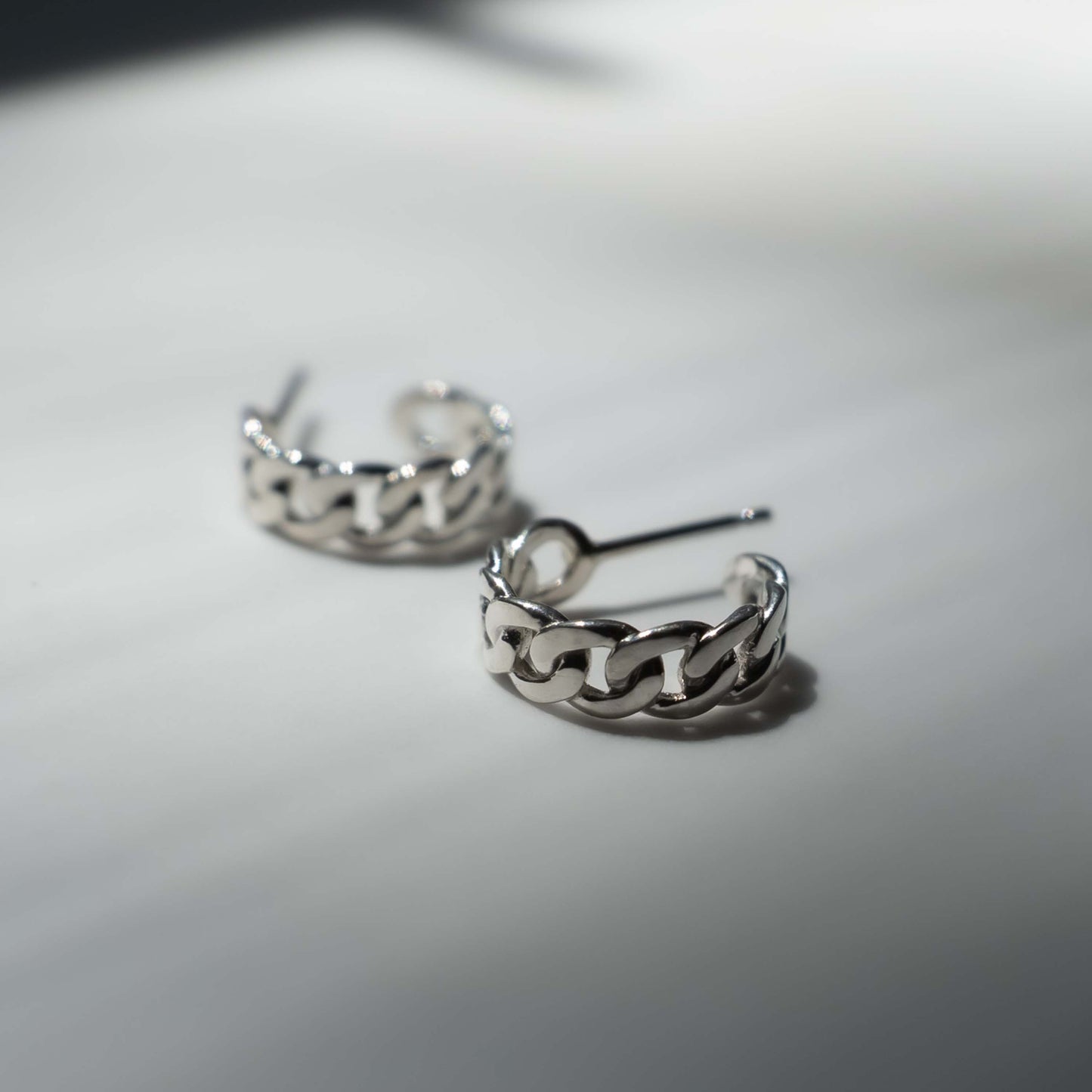Miami Hoop Earring  - Chain Hoop Earring Sterling Silver - Futaba Hayashi