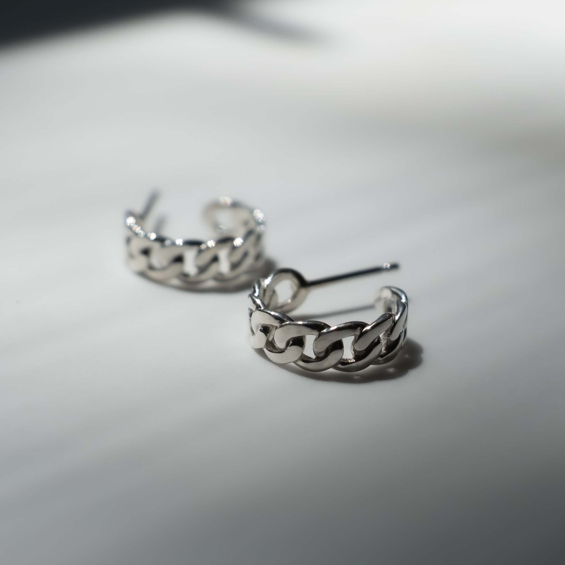 Miami Hoop Earring  - Chain Hoop Earring Sterling Silver - Futaba Hayashi