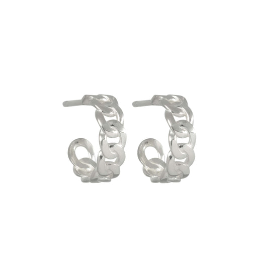 Miami Hoop Earring  - Chain Hoop Earring Sterling Silver - Futaba Hayashi