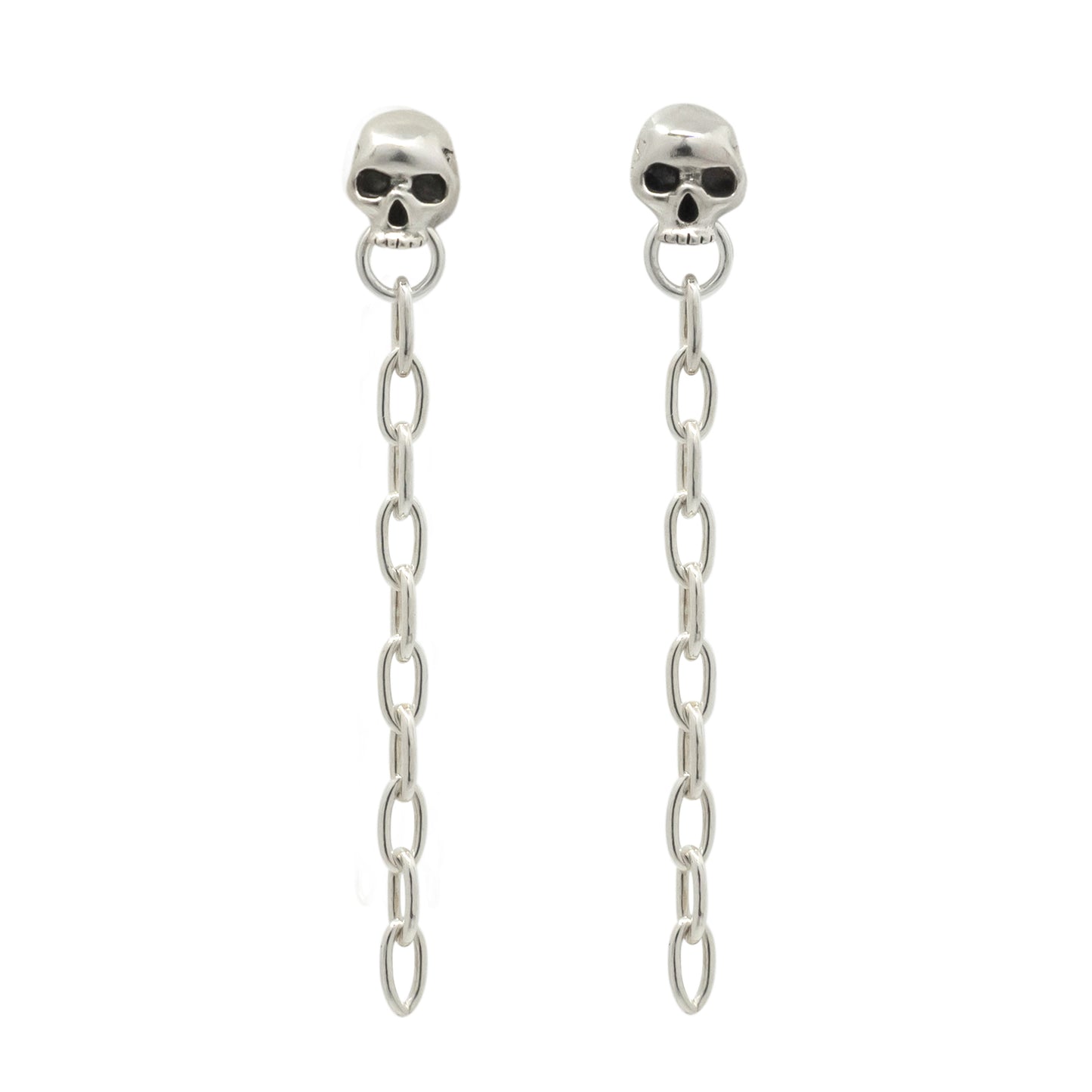 Skull Door Knocker & Chain Earring - Sterling Silver - Futaba Hayashi