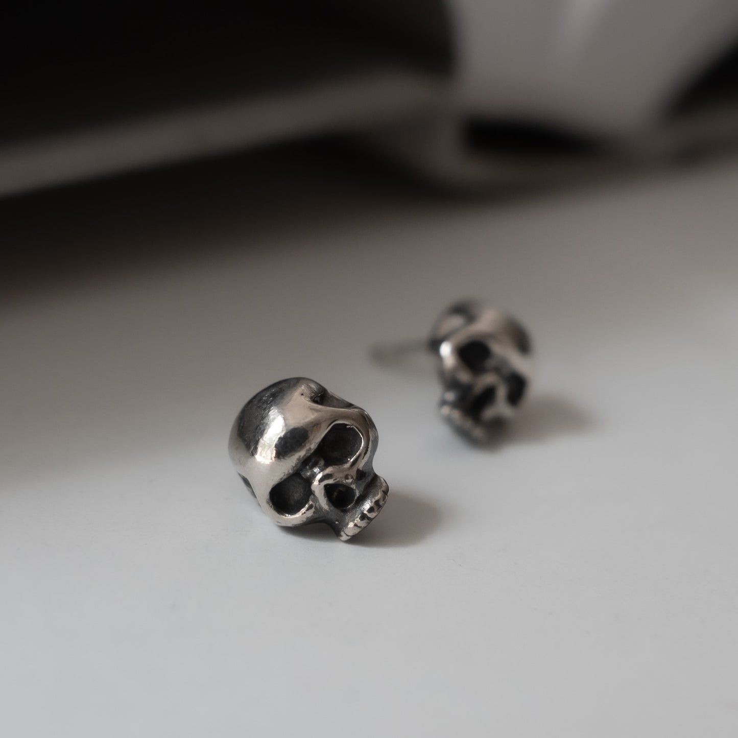 Skull Stud Earrings - Sterling Silver - Futaba Hayashi