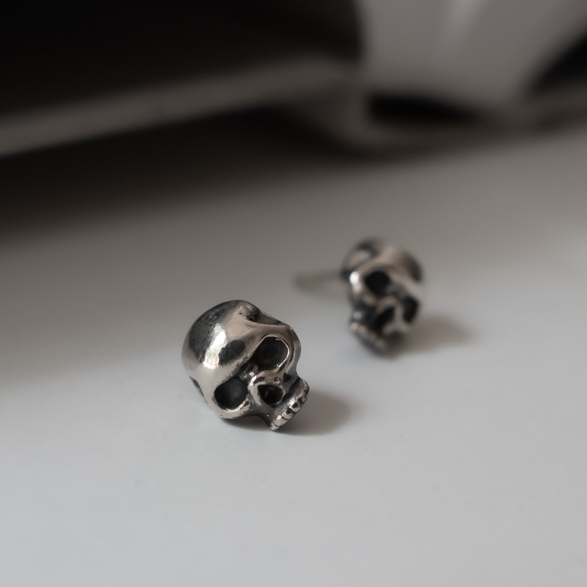 Skull Stud Earrings - Sterling Silver - Futaba Hayashi