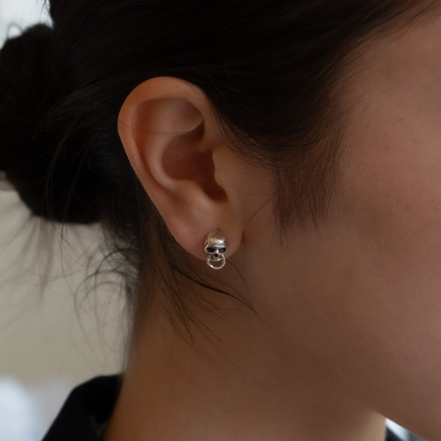 Skull Stud Earrings - Sterling Silver - Futaba Hayashi