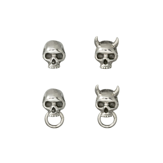 Skull Stud Earrings - Sterling Silver - Futaba Hayashi