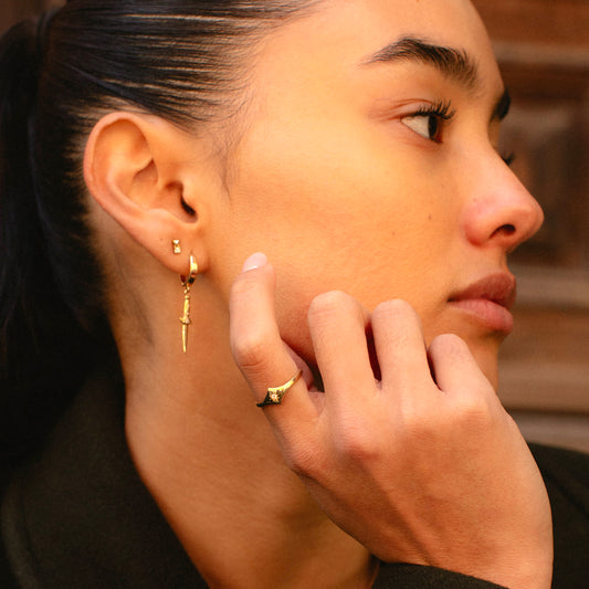 Diamond Switchblade Earring - 14k Yellow Gold - Futaba Hayashi