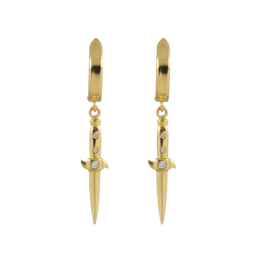 Diamond Switchblade Earring - 14k Yellow Gold - Futaba Hayashi