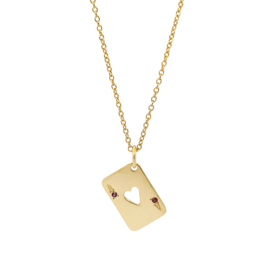 Ace of Heart Necklace - 14k Yellow Gold - Futaba Hayashi