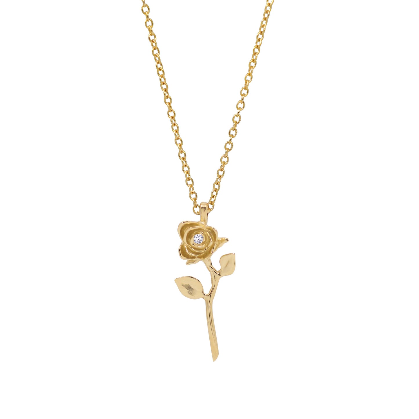 Devotion Rose Necklace in 14k Yellow Gold - Futaba Hayashi