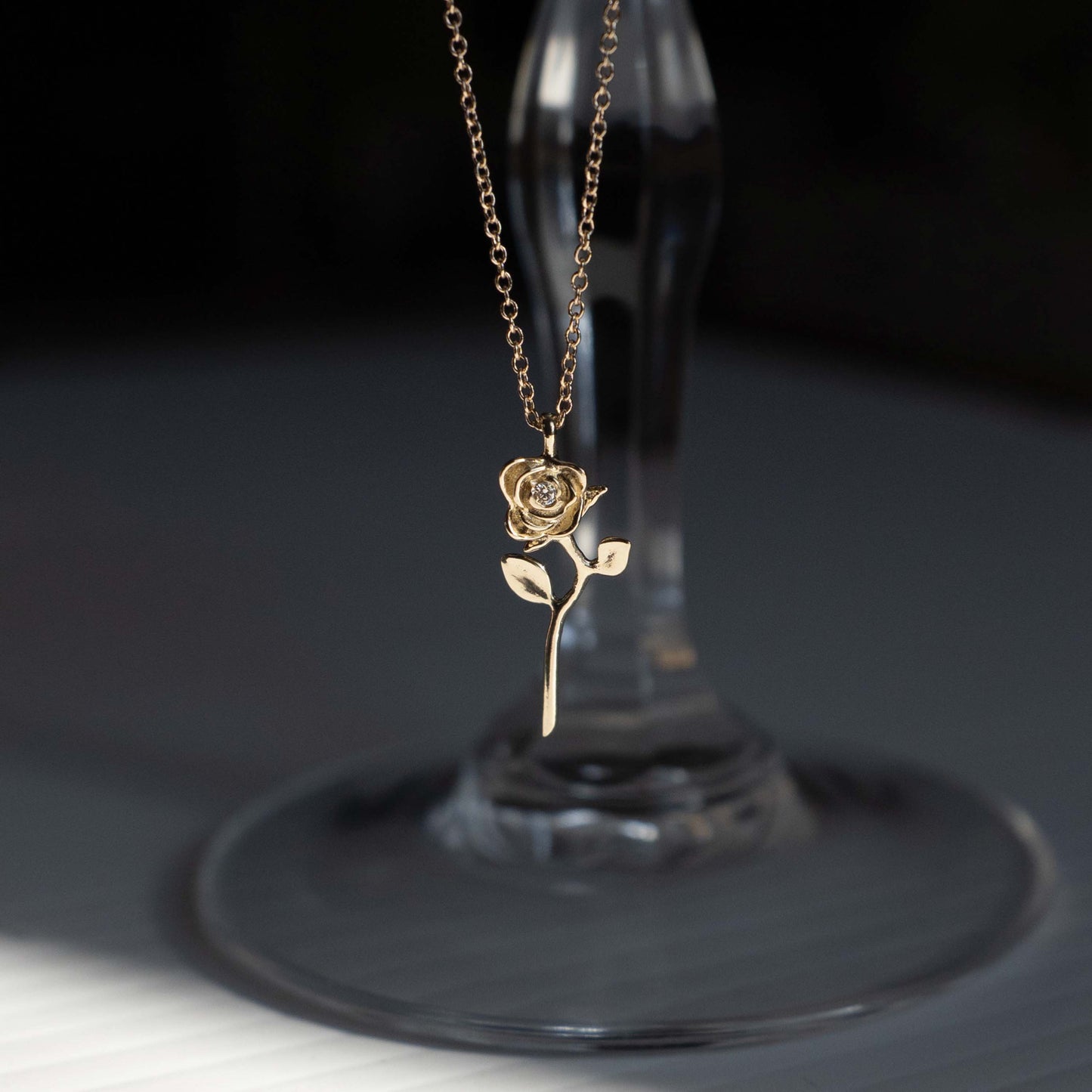 Devotion Rose Necklace in 14k Yellow Gold - Futaba Hayashi