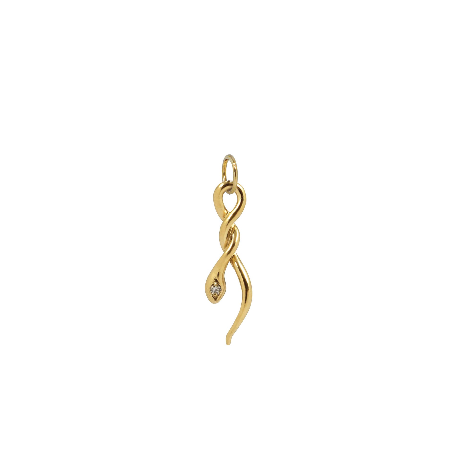 Snake Necklace with Diamond - 14k Yellow Gold - Futaba Hayashi