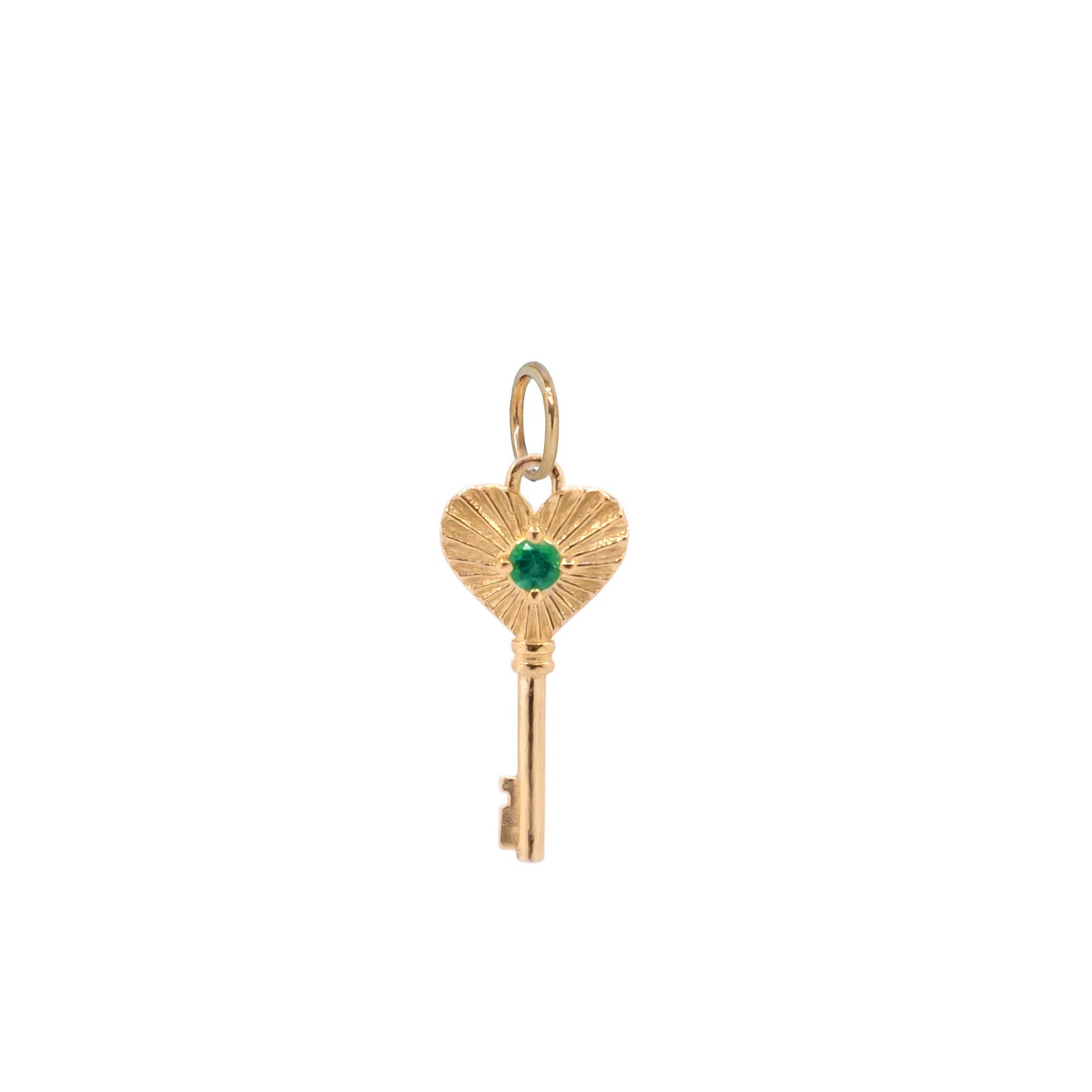Heart Key Necklace - 14K Yellow Gold