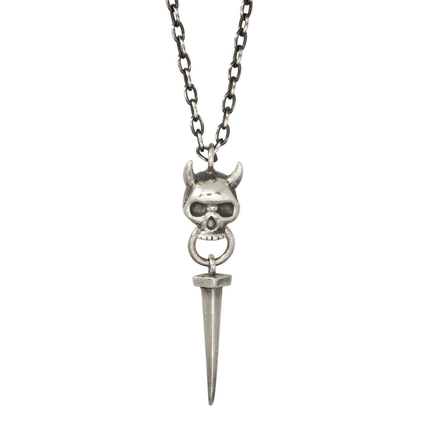 Skull Door Knocker & Nail Necklace - Sterling Silver - Futaba Hayashi