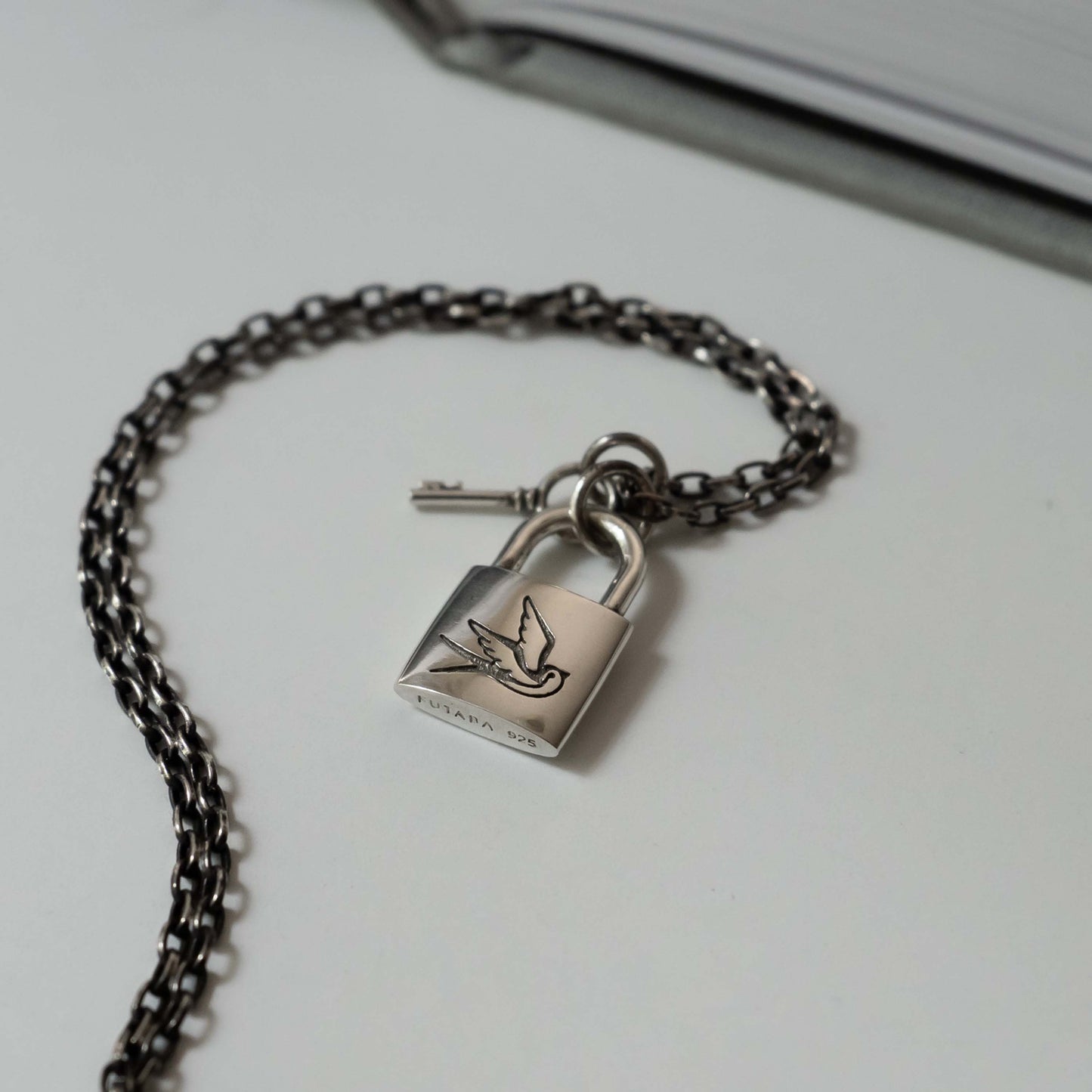 Padlock and Key Necklace - Sterling Silver - Futaba Hayashi