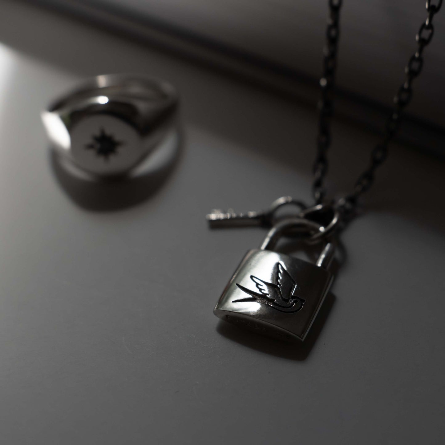 Padlock and Key Necklace - Sterling Silver - Futaba Hayashi
