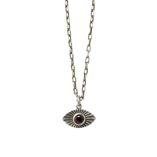 Vision Necklace with Garnet (Small) - Sterling Silver - Futaba Hayashi
