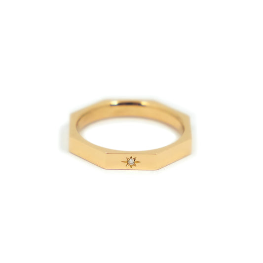 Octagon Ring Medium - 14k yellow gold - Futaba Hayashi