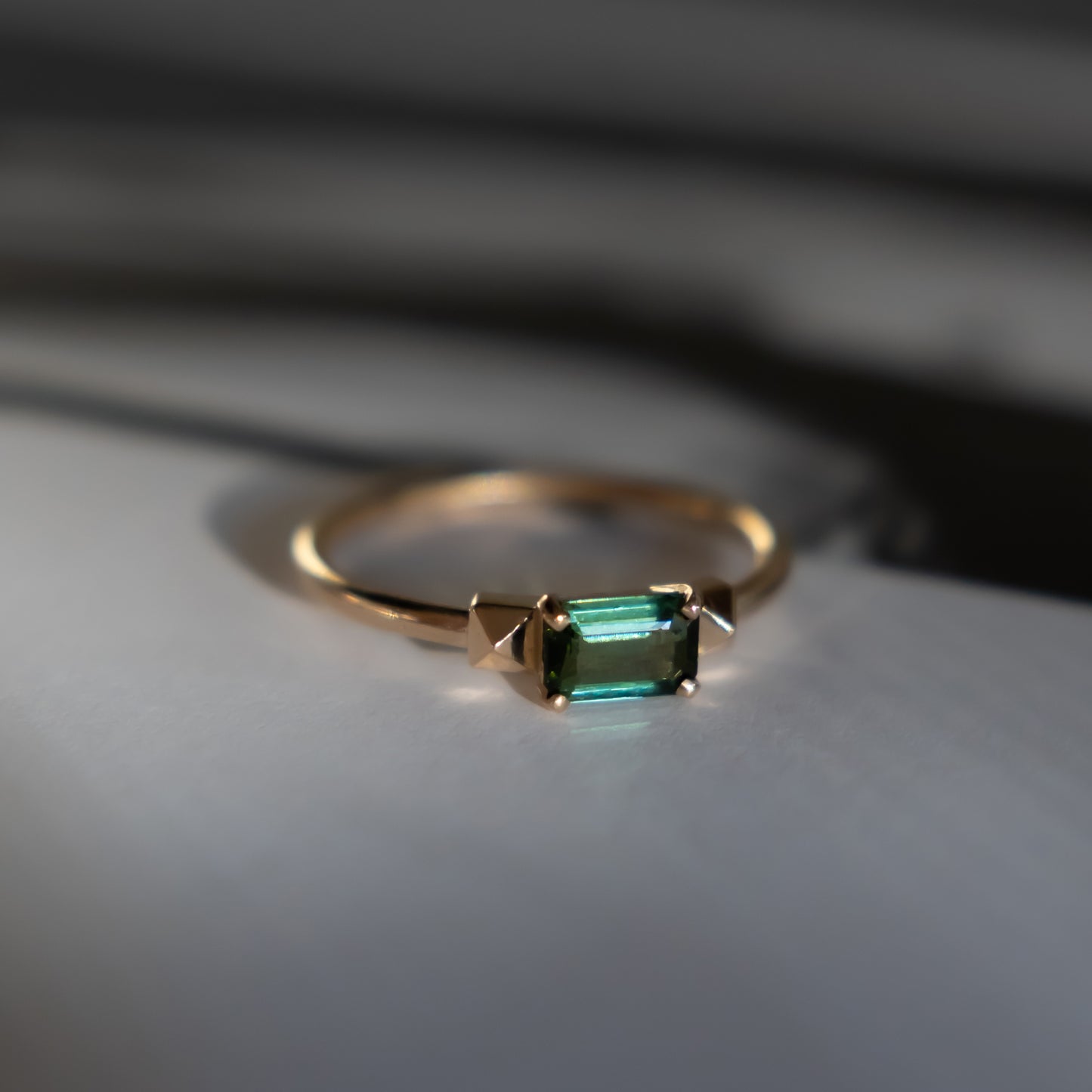 Debbie Dualis Emerald Cut Tourmaline Ring - 14k yellow gold - Futaba Hayashi