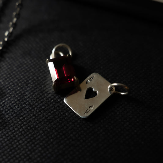 Garnet Lock Pendant(Charm Only) - Sterling Silver - Futaba Hayashi