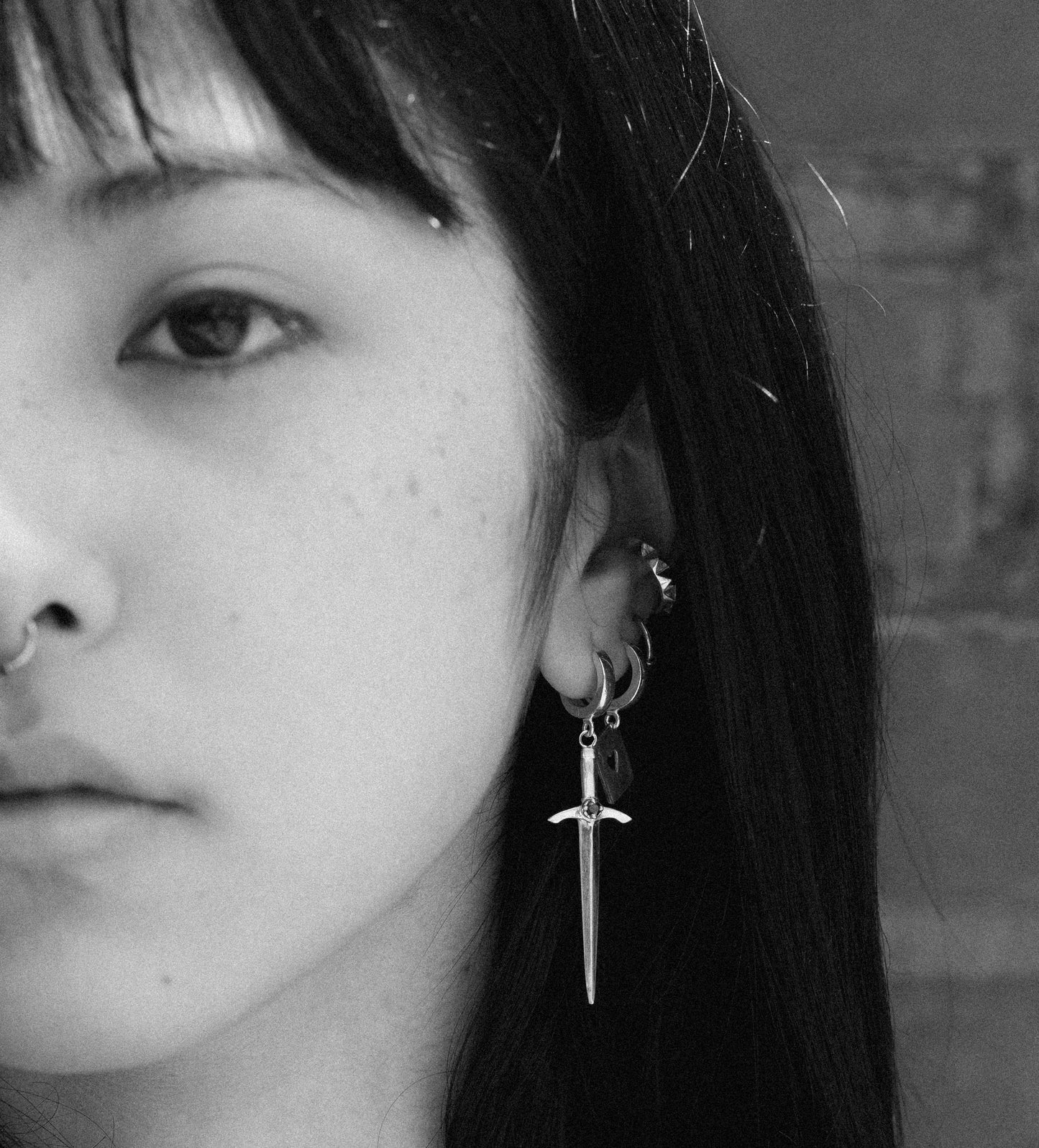 Debbie Ear Cuff Bold - Pyramid Spike Ear Cuff Sterling Silver - Futaba Hayashi