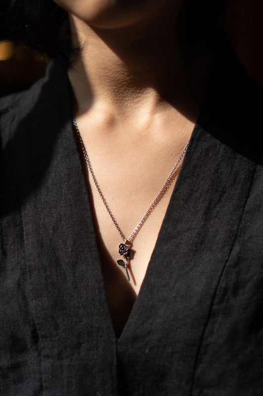 Devotion - Rose Necklace In Sterling Silver - Futaba Hayashi