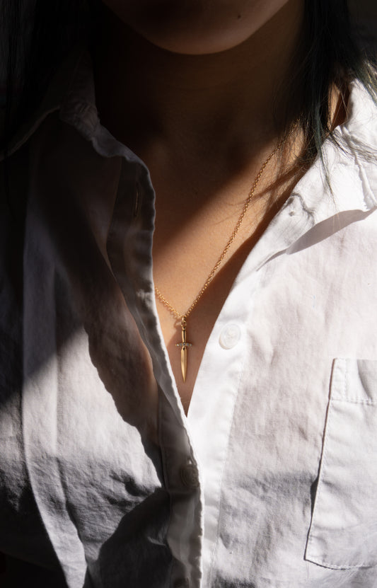 Fairy Dagger Necklace- 14k Yellow Gold - Futaba Hayashi