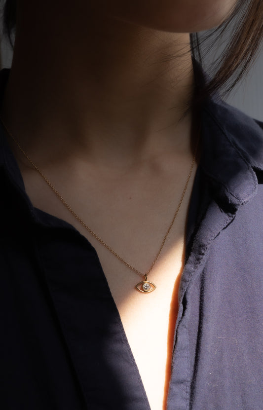 Evil Eye Necklace - 14K Yellow Gold - Futaba Hayashi